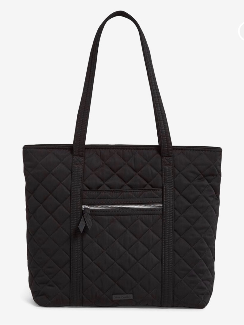 Vera Bradley Medium Iconic Vera Tote Bag quilted black performance twill.